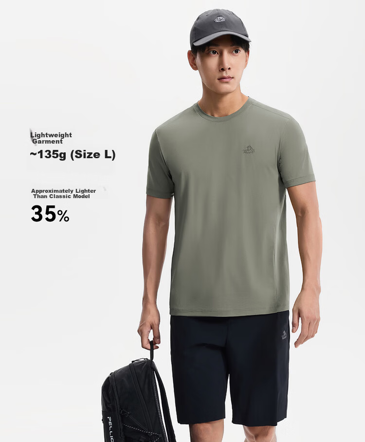 Pelliot Outdoor Quick-Dry T-Shirt Unisex Spring Summer Antibacterial Moisture-Wicking Sun Protection Short Sleeve Hiking Mountaineering Lightweight Top 116215078 8