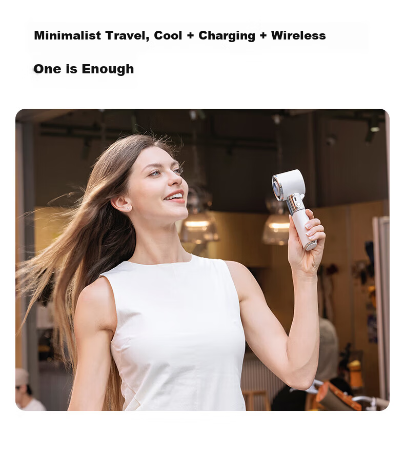 Viken Handheld Mini Fan High-Speed Cooling Portable Neck Hanging Small Electric Fan Power Bank 10000mAh for Outdoor Travel 25