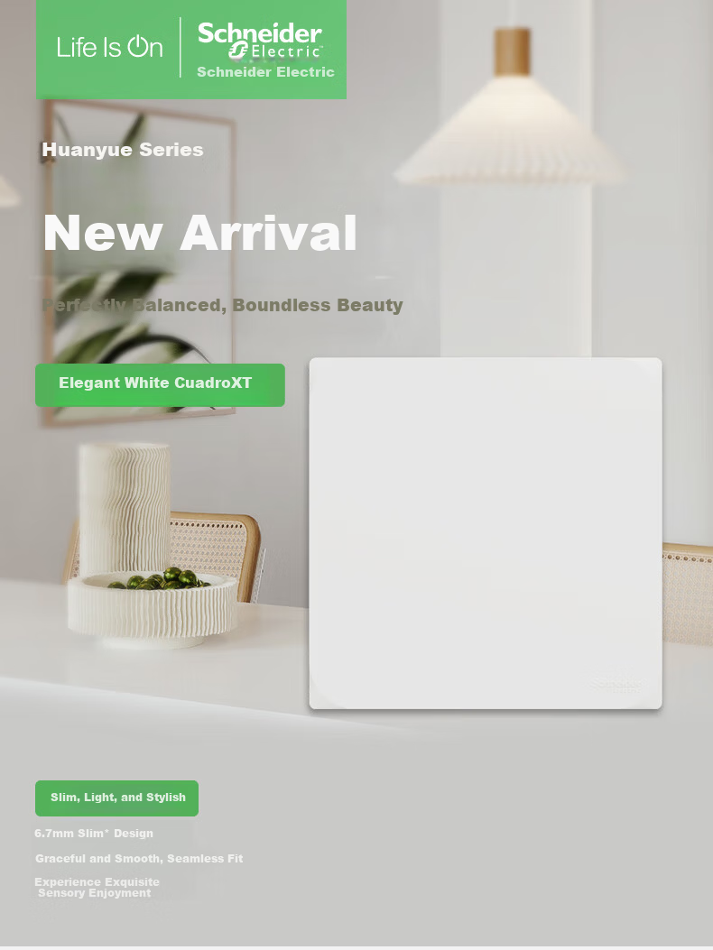 Schneider Switch Socket Panel, Blank Panel, Huan Yue Series, Elegant White Color 3