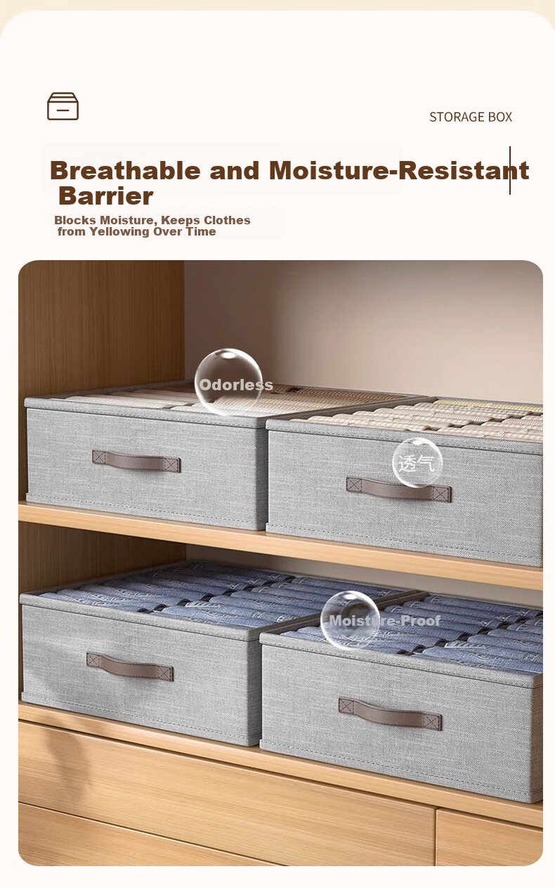 40,000 Kilometers Foldable Double-Row Divider Clothes Storage Box Underwear Drawer Dustproof Pants Organizer Box for Home 5