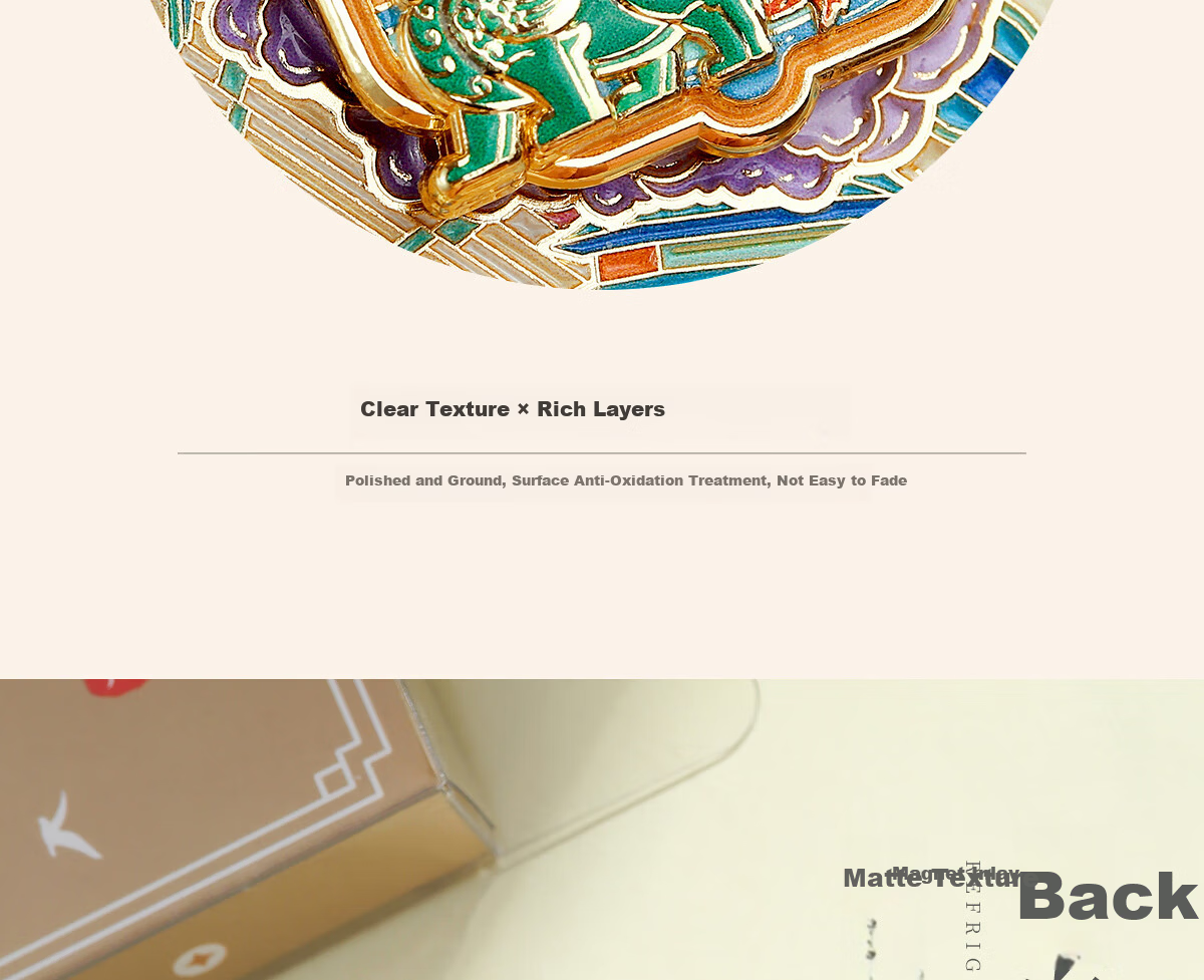 Gongli Gongwai Nanjing Cultural Creative Rotating Metal Refrigerator Magnet Beijing Palace Museum Cultural Creative Xi'an Travel Souvenir Gift for Friends Classmates Birthday Teacher's Day Gift for Te 16