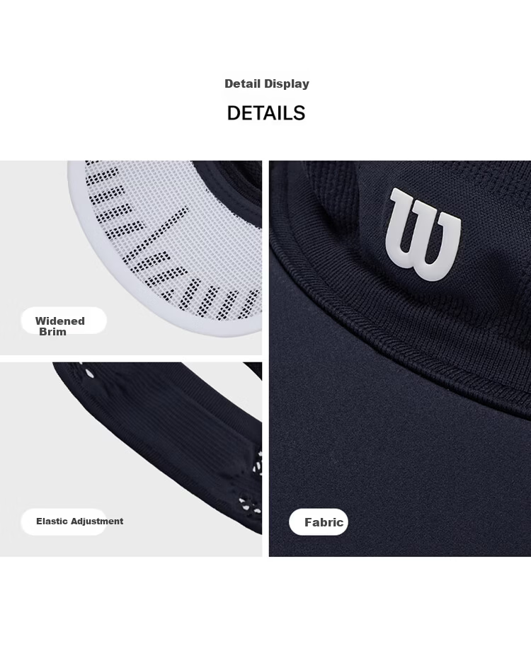 Wilson New Unisex Classic Lightweight Breathable Adjustable Open-Top Sports Casual Trendy Tennis Cap 4