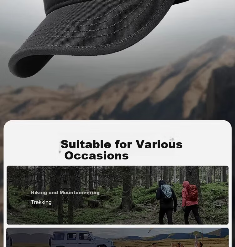 Miiow Men's Adjustable Back Closure Flat Top Outdoor Baseball Cap Sun Hat Black 5