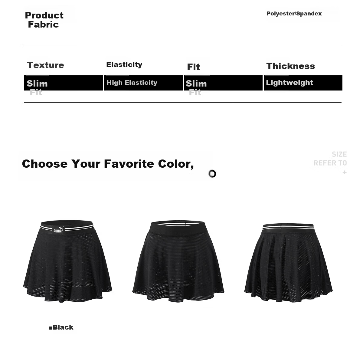 PUMA Women's Two-Piece Swim Skirt Slim Fit Breathable Versatile Casual Vacation Swimwear One-Piece Skirt and Short Skirt 19