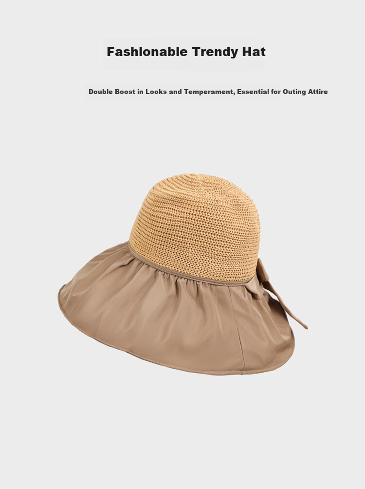 YUYULA Black Vinyl Sunscreen Hat Women Summer Outdoor UV Protection Sun Hat Fashionable Breathable Bucket Hat Beach Hat 1