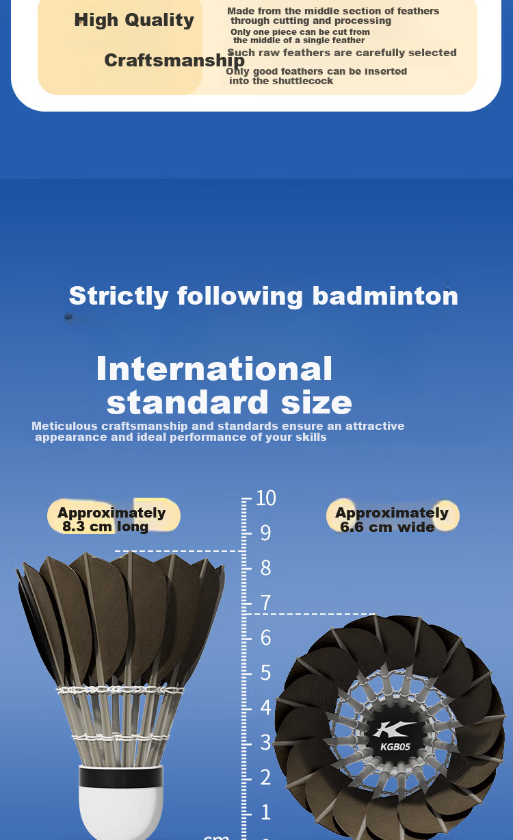 KASON Li-Ning Kason KGB03 Authentic Professional Training Badminton Durable Outdoor Windproof Black Goose Feather Shuttlecock 6