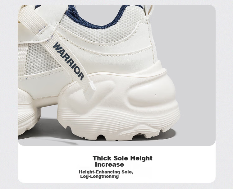 Warrior Dad Shoes Women Thick Sole Height Increasing Lightweight Breathable Casual Sports Shoes 335 Black Size 35 5