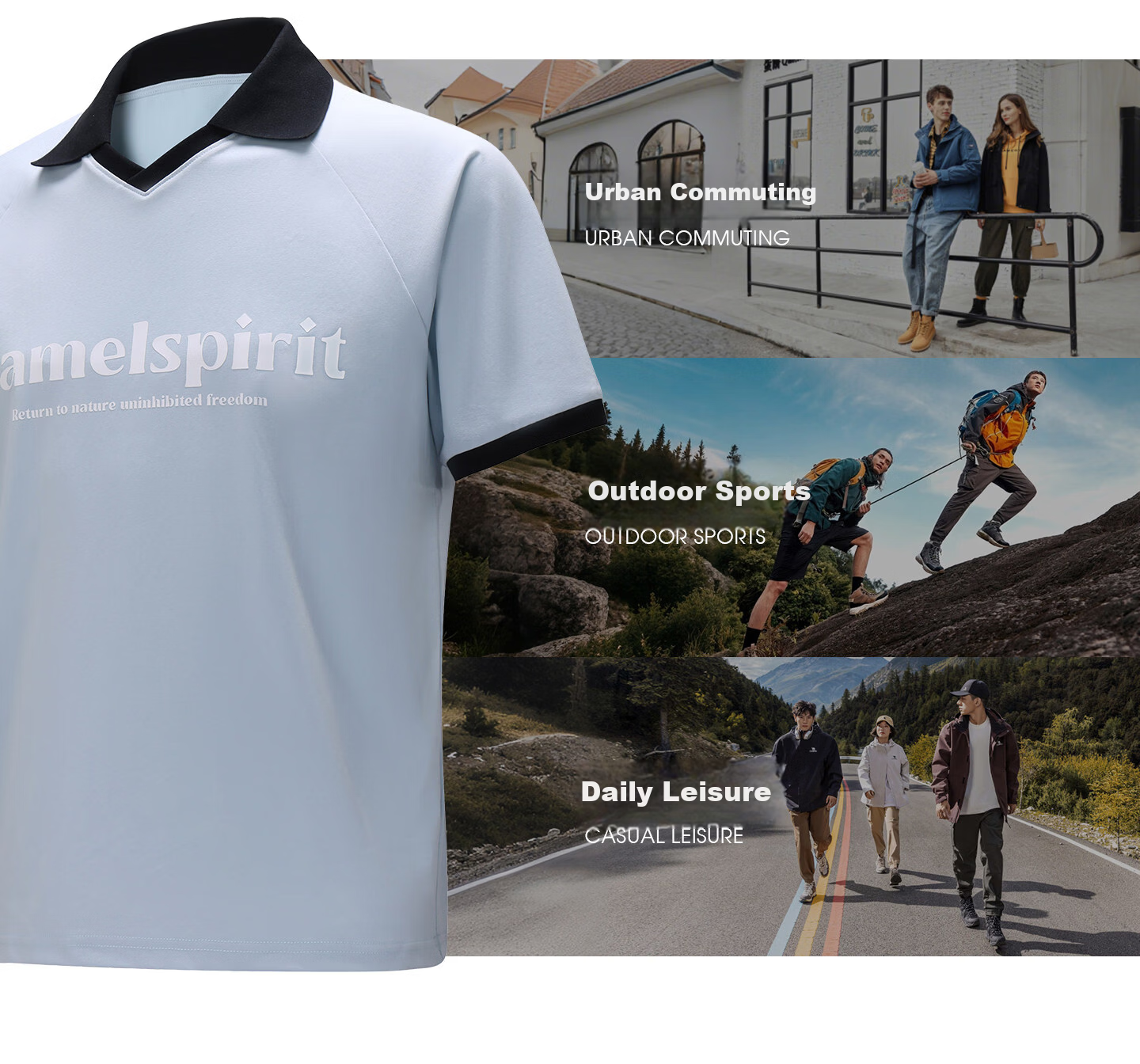 CAMEL [Three-Proof] Camel Outdoor Casual T-Shirt Unisex 26 Spring Summer Breathable Cotton T-Shirt Oil-Resistant Water-Repellent Shirt 16