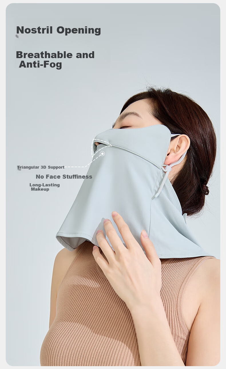 UV100 Taiwan Summer New UV Protection Face Mask Cycling Neck Guard Sunshade Sunscreen Mask 24503 Dark Night Black 10