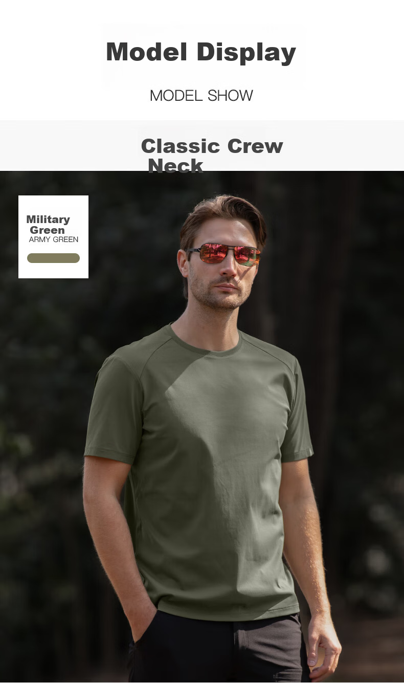 Free Soldier Lingyi Crew Neck Quick-Dry T-Shirt Spring Summer Outdoor Sports Running Fitness Breathable Moisture-Wicking Short Sleeve Gray 3XL 7