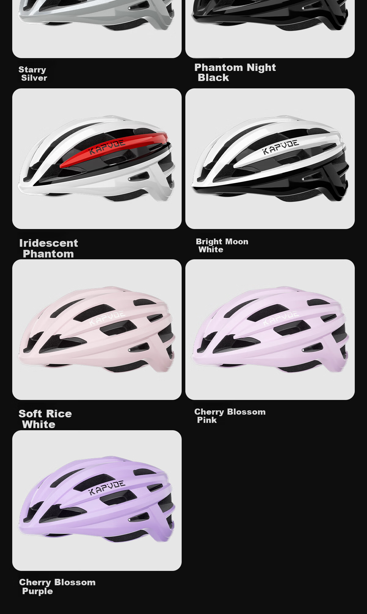 KAPVOE Star Flash Cycling Helmet Summer Mountain Road Bike Ultra-Light Unisex Safety Gear 14