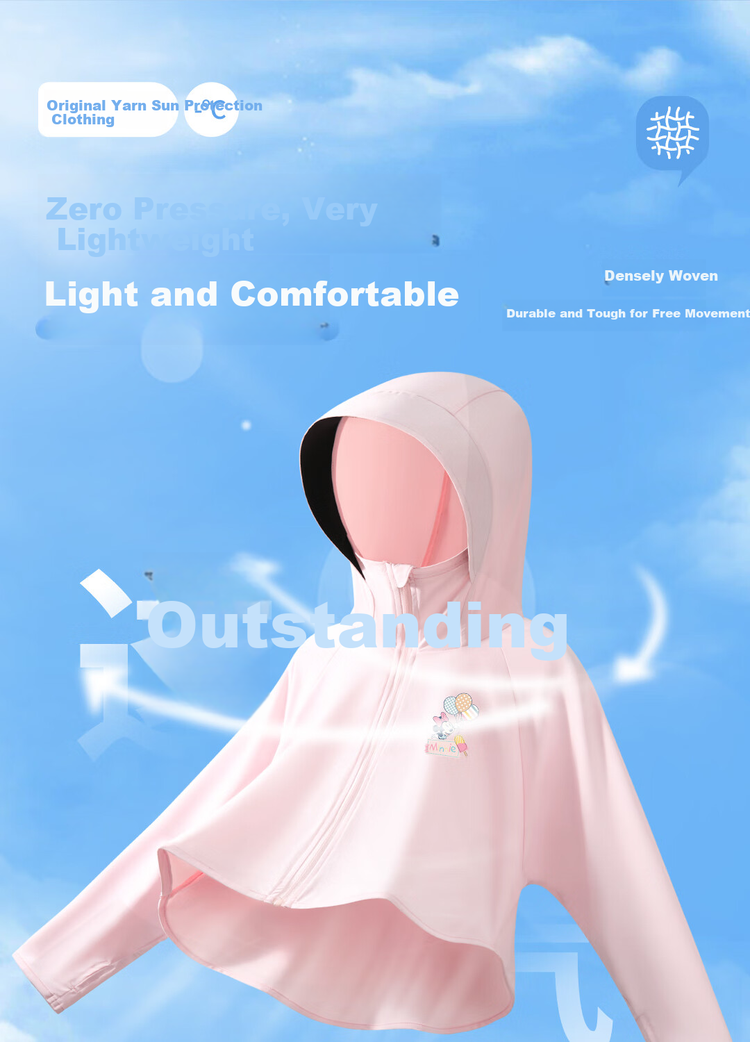 Disney Children's Sun Protection Set, 2025 Summer New Style, Cool And Breathable Girls' Sun Protection Jacket, Heightening And Slimming Wide-Leg Pants for Girls 6