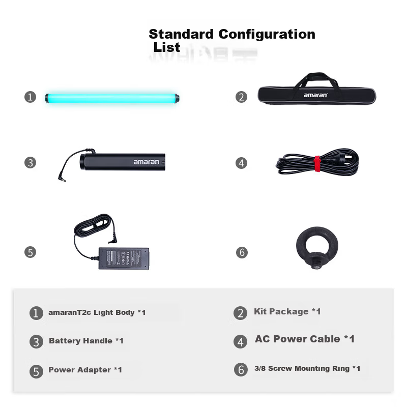 Aputure Amaran T2C Portable Handheld RGB Soft Light Stick for Photography Outdoor Video Shooting Night Scene Ambient Lighting