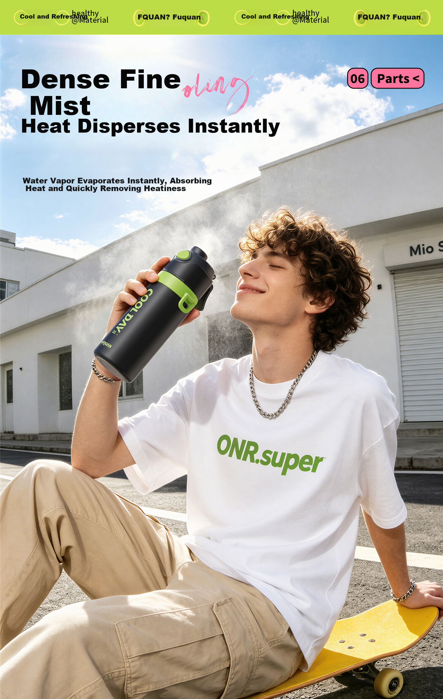 Fuquan Spray Sports Insulated Water Bottle for Children and Students Summer 316L Large Capacity Water Bottle with Spray Function 5