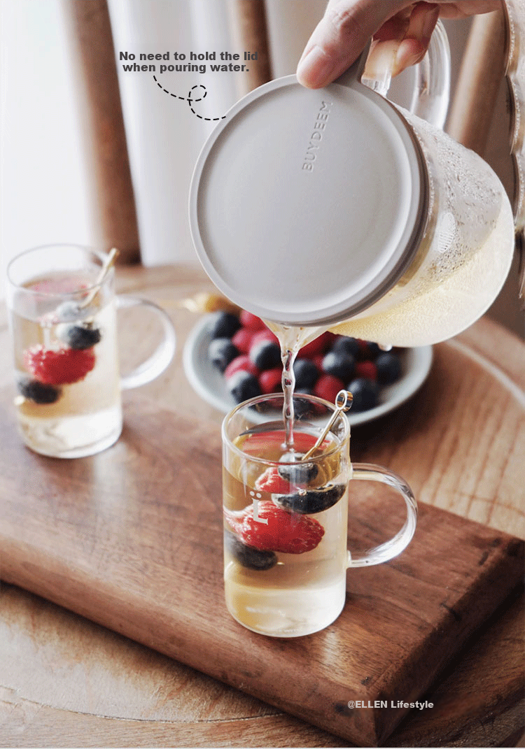 Buydeem Glass Tea Pot Large Capacity 800ml for Office and Home 6