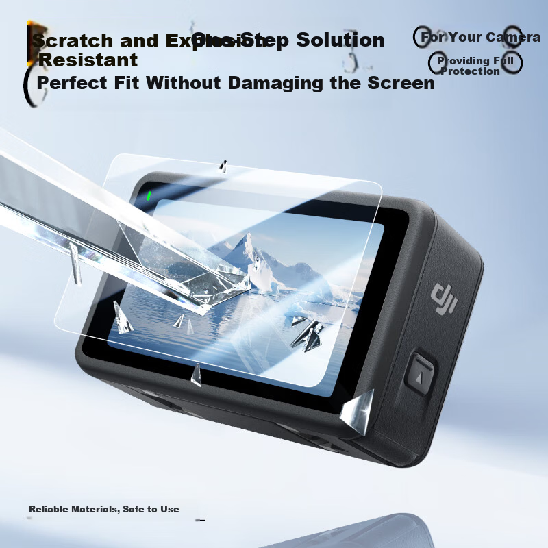 Pisen DJI Action 5 Pro Tempered Glass Screen Protector for Action 5 Pro Sports Camera, Anti-Bump and Scratch-Resistant, High-Definition Front and Rear Screen Film, 4-Pack