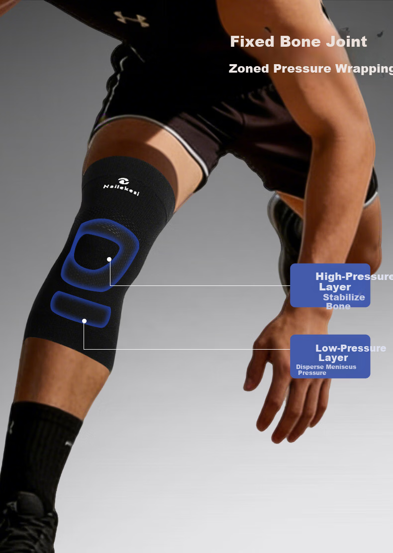 NAILEKESI Knee Brace, Professional Sports Protection, Thin Summer Style, for Meniscus Injury Prevention, Badminton And Running, Specially Designed for Men's Knees 5