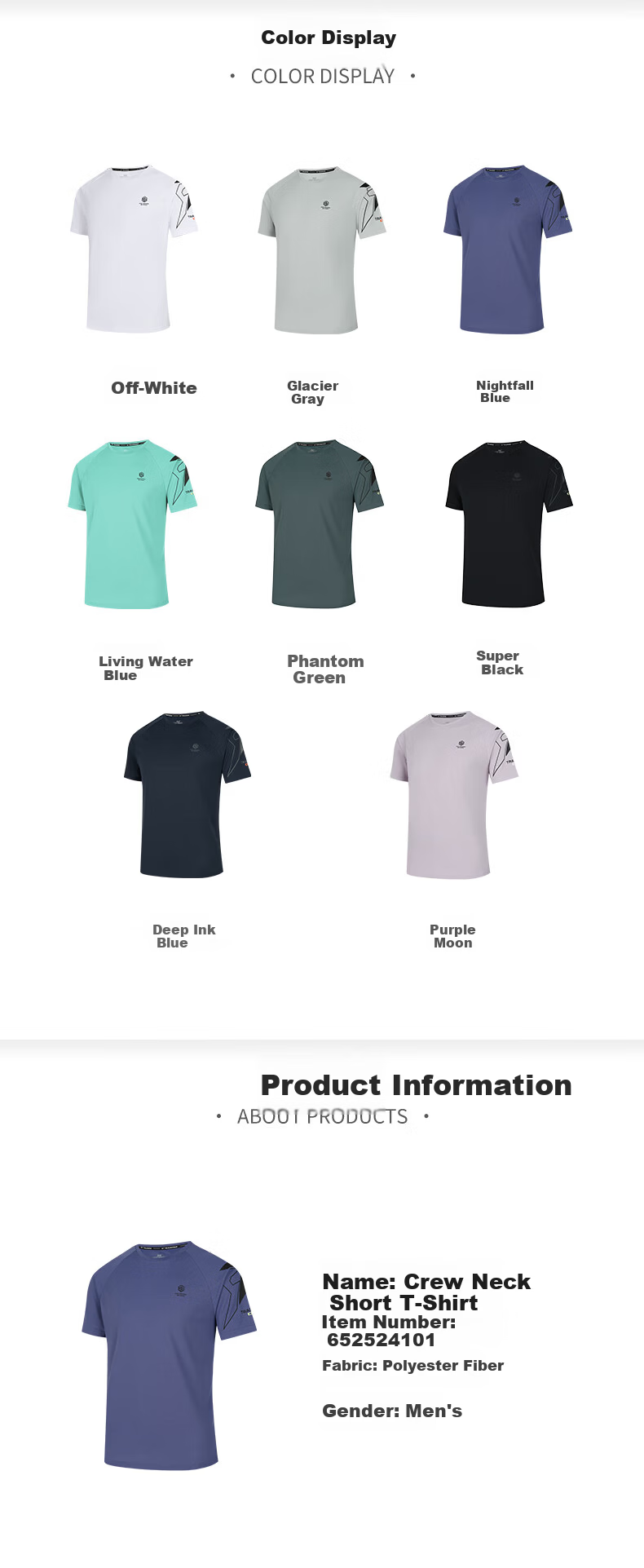 361° Men's Short Sleeve T-Shirt Spring Summer Quick-Dry Loose Fit Sports Running Fitness Training Casual Wear 652524101-1 52