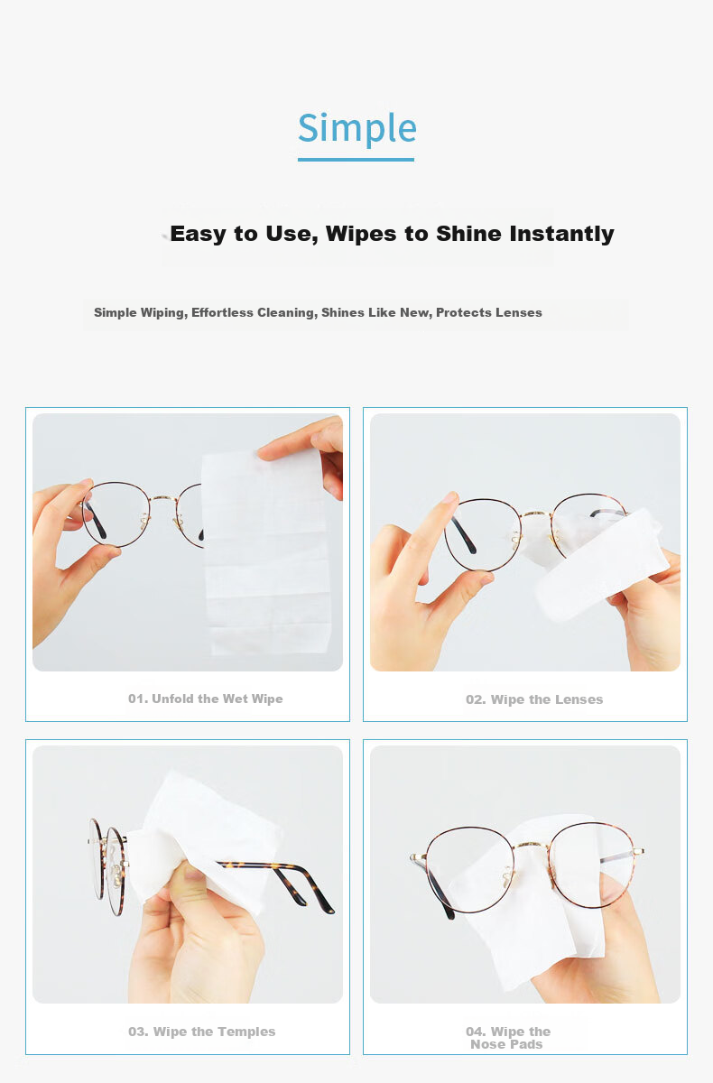 Amiga Lens Cleaning Paper Glasses Cloth Lens Wipes Disposable Eyeglass Cleaning Paper Lens Cloth Phone Computer Screen Cleaning Wipes Medium (15.5*9cm) 120pcs 4