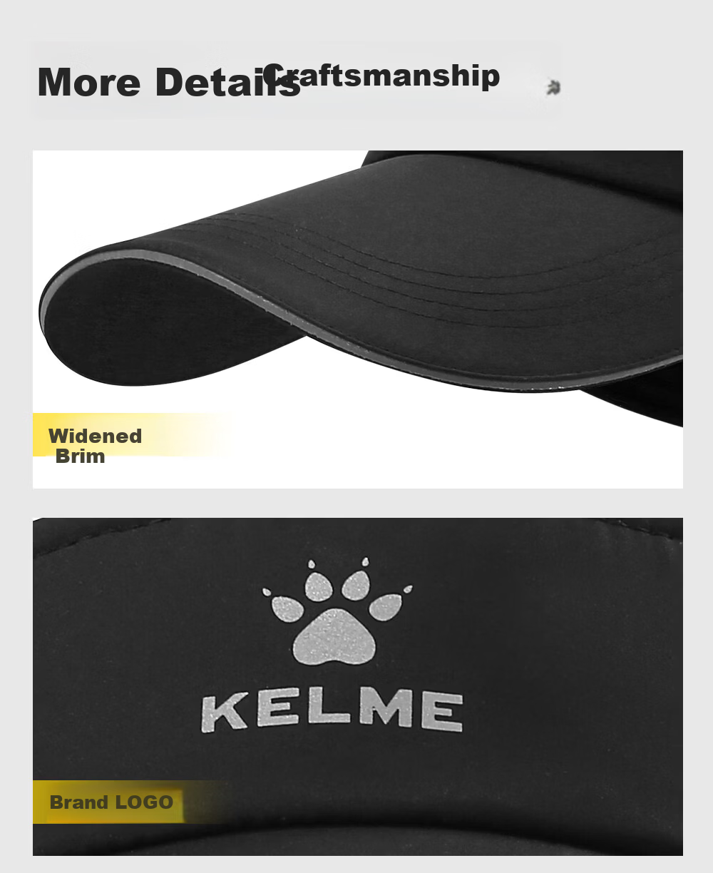 KELME Summer Breathable Running Sunshade Cap Unisex Quick-Dry Outdoor Trail Marathon Sun Protection Tennis Sports Hat 11