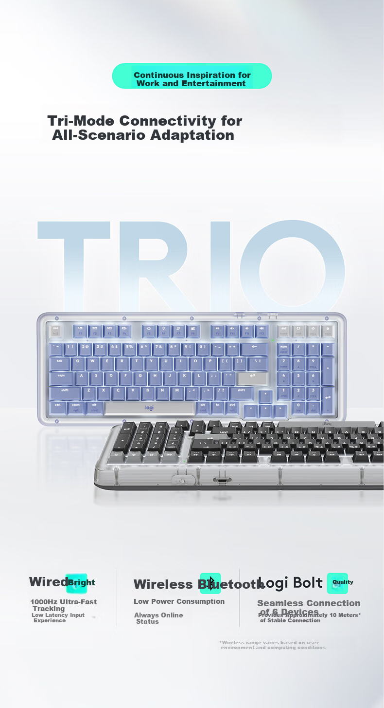 Logitech ALTO KEYS K98M Plus Custom Wireless Mechanical Keyboard White K98M Plus Custom Keyboard White 3