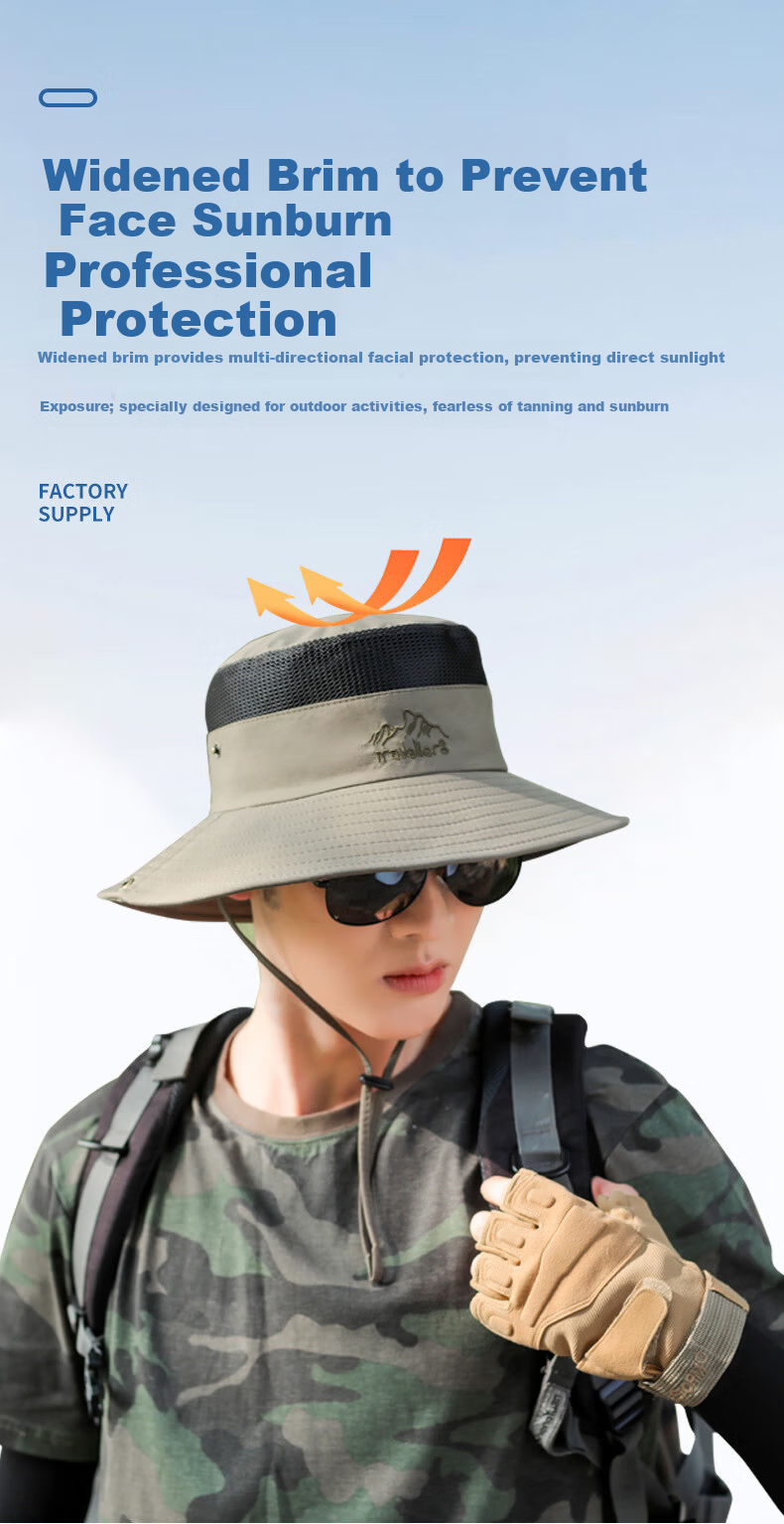 XUEXIMAN Men's Outdoor Fisherman Hat Foldable Sun Hat Fishing Cap for Men 1