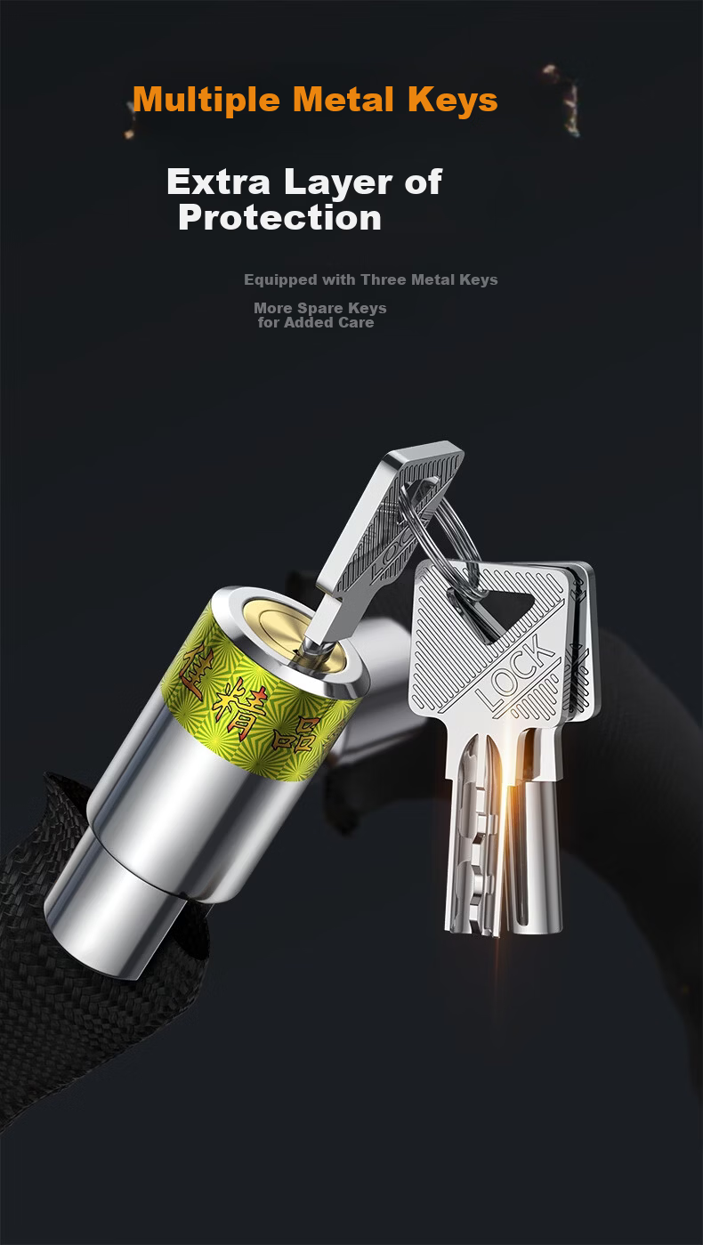Huangchi Heavy-Duty Anti-Cut Chain Lock for Bicycle, Door, Glass Door, Electric Vehicle, Motorcycle, Anti-Theft 8