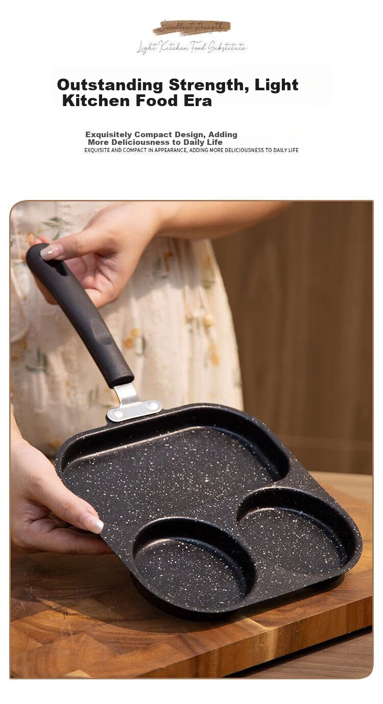 Canbo Breakfast Pan Non-Stick-Free Egg Frying Pan Steak Skillet 3-in-1 Breakfast Pan Induction Cooker Egg Frying Tool 3