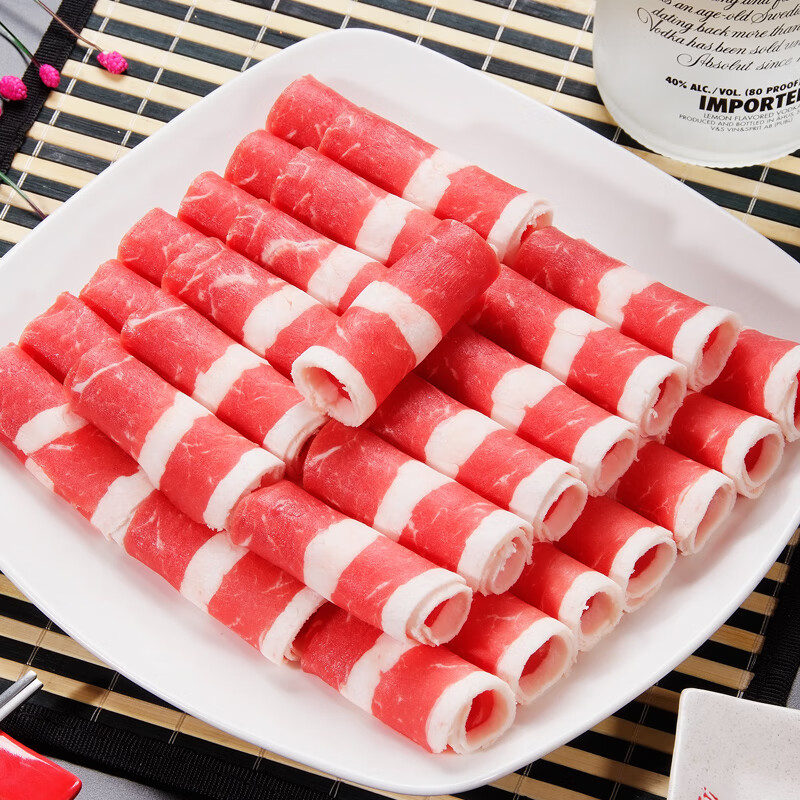 大庄园 调理肥牛肉卷1斤 涮火锅食材 生鲜牛肉