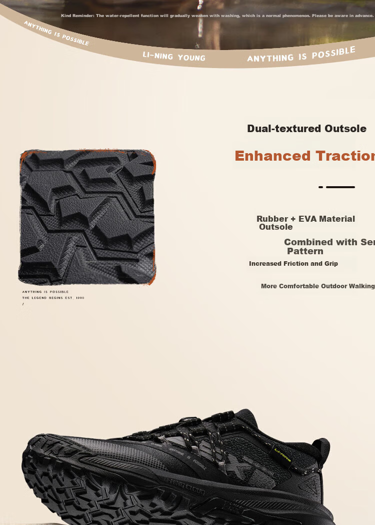 LI-NING Kids Sports Shoes Children's Running Shoes Boys Girls Autumn Winter Outdoor Shoes Shock Absorption Rebound Stability Support Sneakers 6