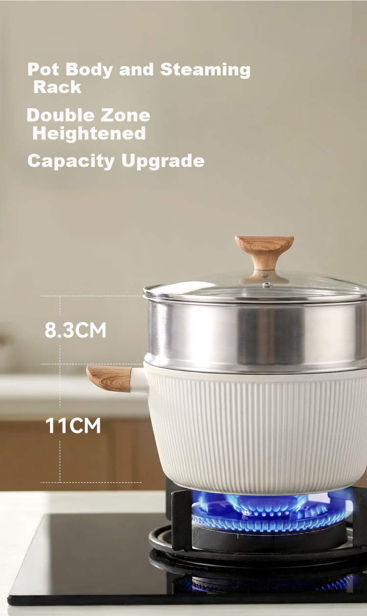 JD Jingzao Shell Series Steamer Pot Off-White 24cm 3