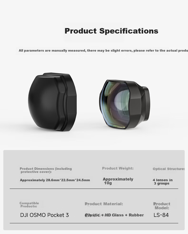 NEEWER Filter for DJI Pocket 4/3 Action Camera, Magnetic Quick-Release, Telephoto Lens, Single Piece 18