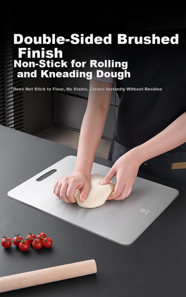 JD Jingzao Cutting Board 304 Stainless Steel Dough Kneading and Vegetable Cutting Board 1+1 Set [Integrated Design] 40*30*0.13cm 7