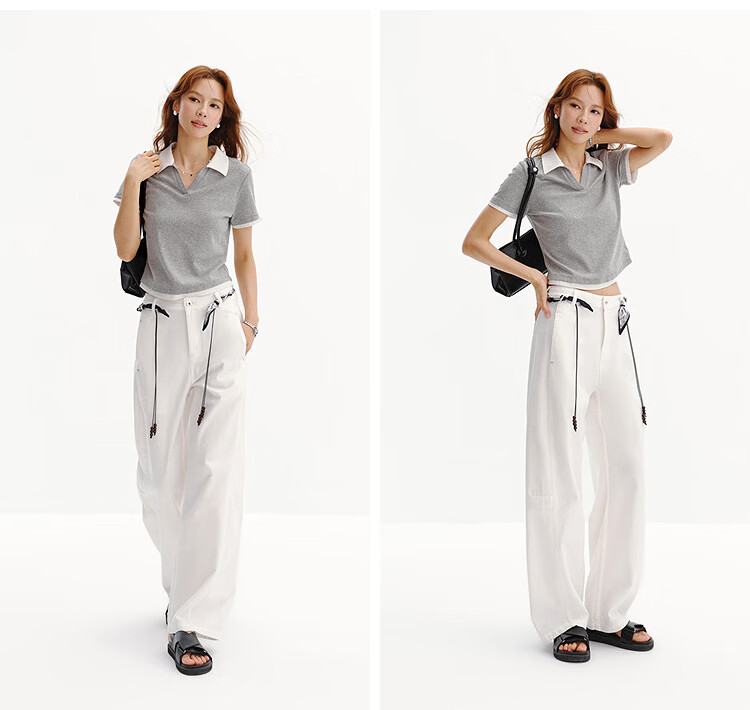 Semir Mall Same Style | Women's Summer Polo Shirt Fake Two-Piece Slim Fit 2026 Petite Pullover 101326115001 14