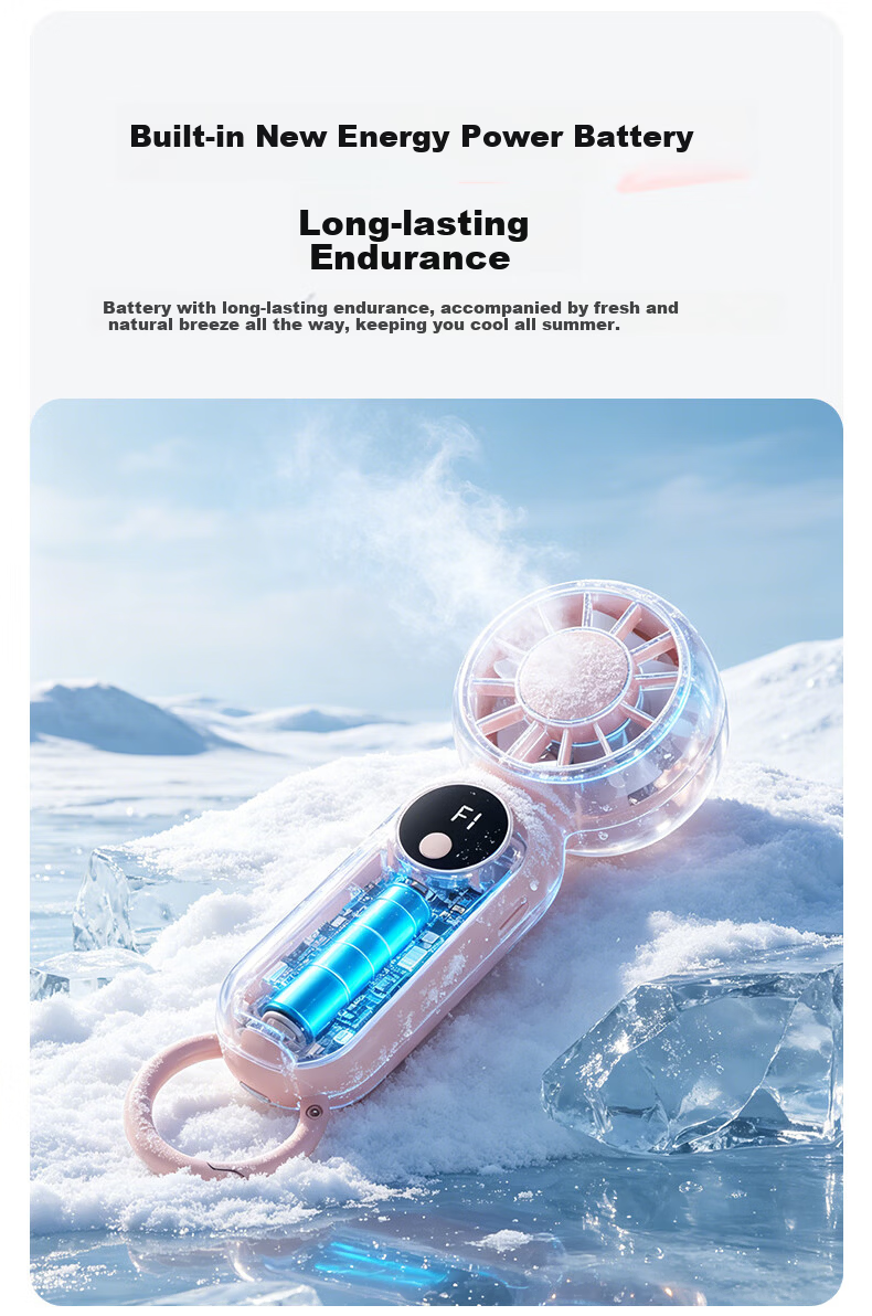 ALittleFlower [2026 New Model] Small Handheld Fan, Cooling Portable Quiet Long-Lasting Electric Fan, Compact Mini Fan for Students, Portable Children's Blowing Rice Gadget, High-Speed 7