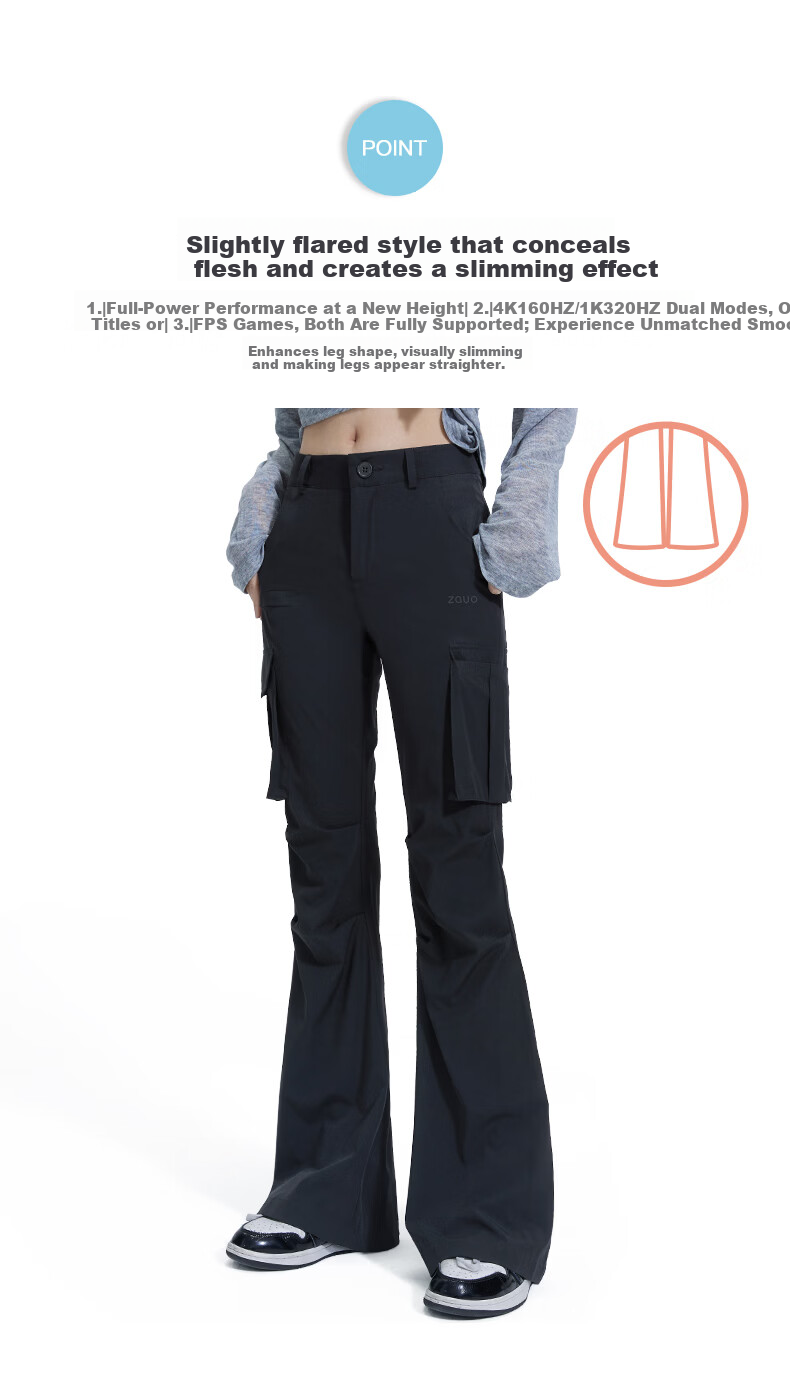 Zauo Korean Zauo Workwear Sun Protection Pants Flared Spring Summer New High Waist Slimming Flare Pants UV Protection Casual Pants 8
