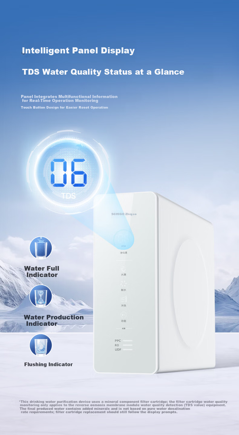 CHIGO Household Water Purifier Universal Filter Cartridge 1000G RO Under-Sink Reverse Osmosis Drinking Water Machine Scale Inhibitor TC901 9