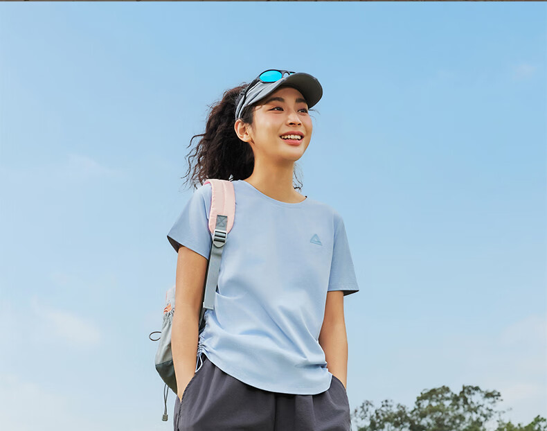 Peak Quick-Dry Short Sleeve Women's Summer Loose Breathable Sun Protection Waist-Cinching Casual T-Shirt Outdoor Sports Running Shirt DF662142 8