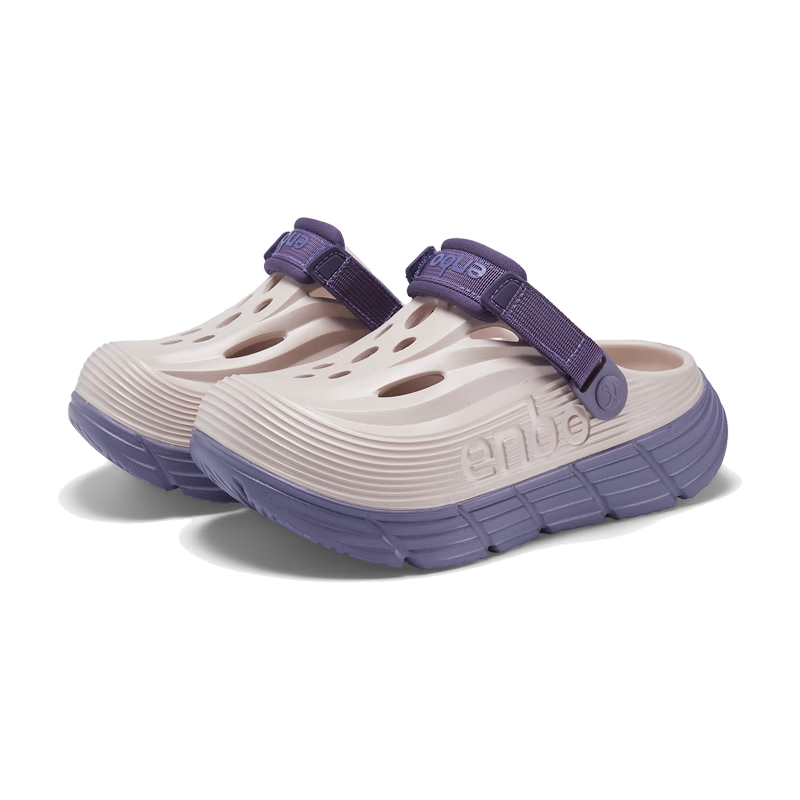 ENBO Breathable Non-slip Closed-toe Sandals Couples Hole Shoes Casual Beach Slippers Purple Size 36