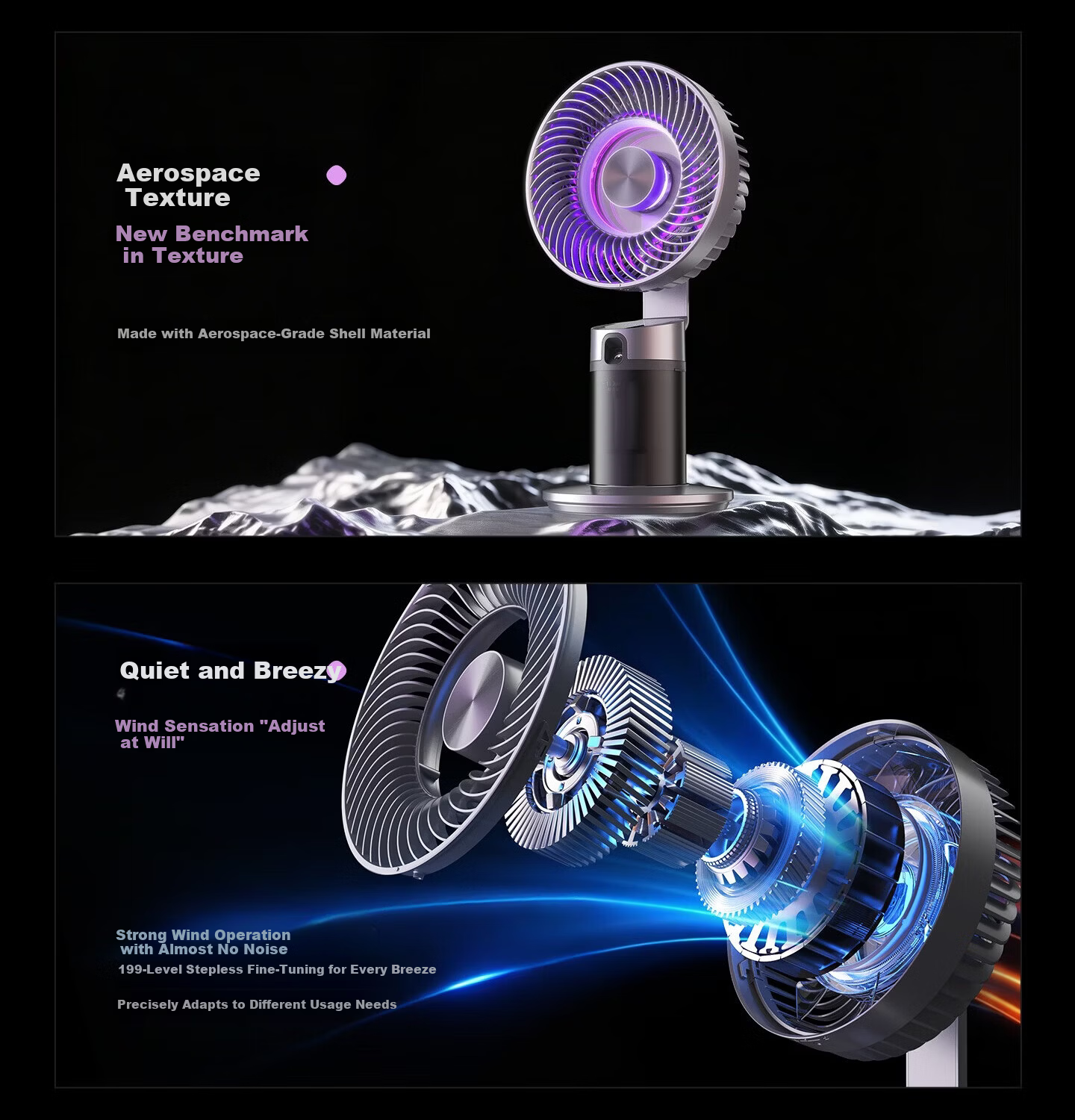 Puppy Cool Mist Pro Silent Desktop Fan Oscillating Table Fan Long Battery Life Office Bedroom Gaming Desk Fan 4