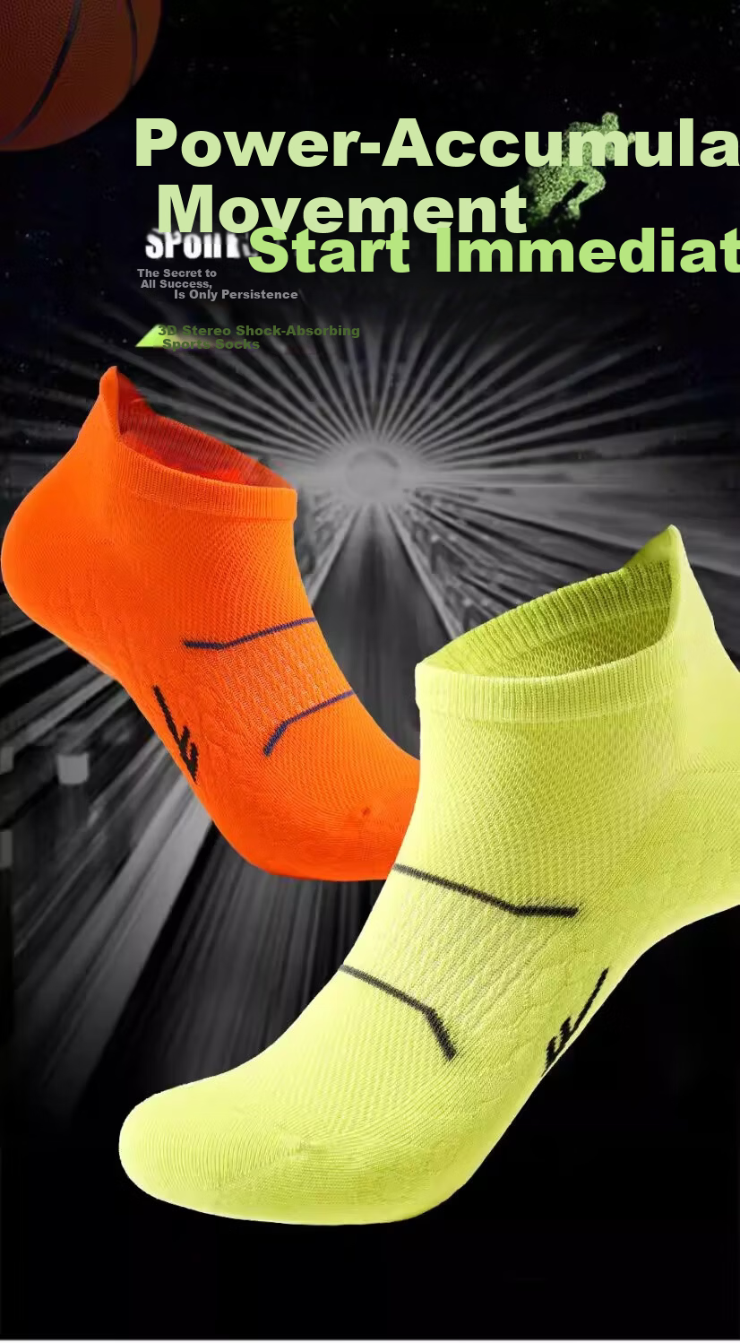 Warrior Sports Socks for Men, Breathable Shock-Absorbing Non-Slip 10A Antibacterial Wear-Resistant Football Running Training Thickened Terry Bottom Short Socks 1
