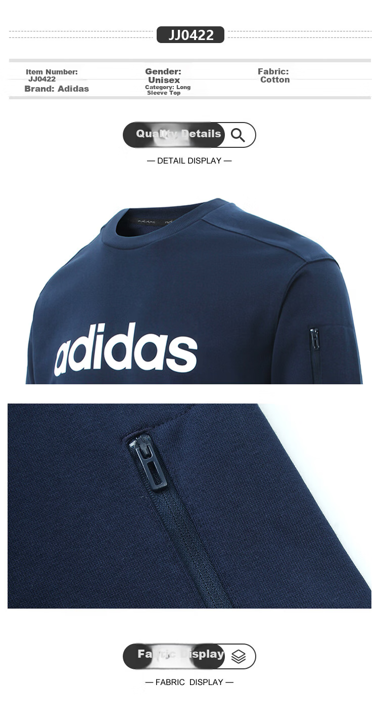 Adidas Men's Fashion Trendy Sports Knitted Pullover Crewneck Sweatshirt JJ0422 3