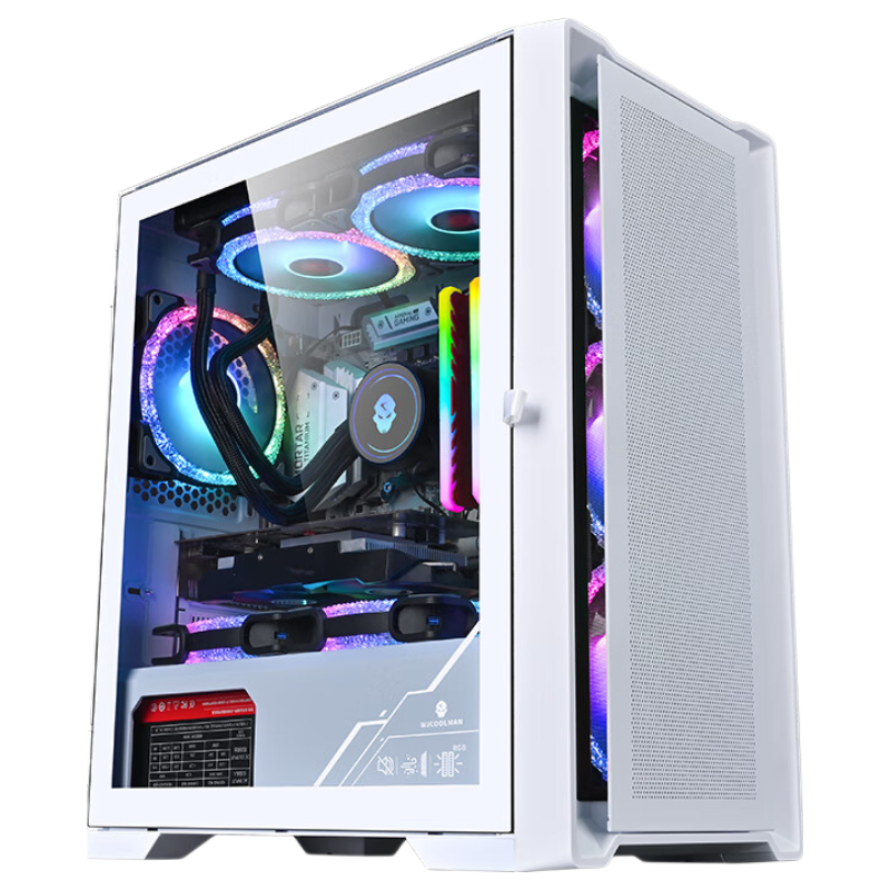 Wanjia Dust-Free Gaming Case White Anti-Dust Gaming And Office Computer Case Supports M-ATX Motherboard/240mm Water Cooling/Tempered Glass Side Panel/Three Dust Filters