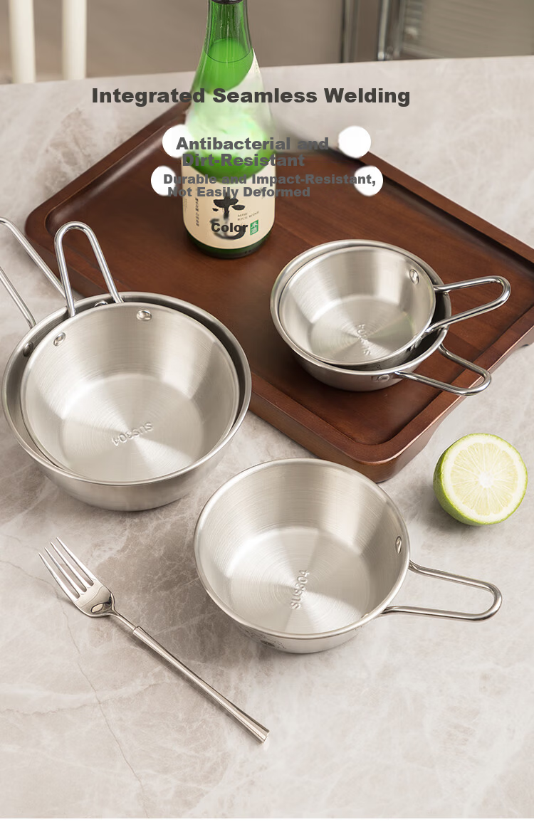Banwu Life 304 Stainless Steel Sherpa Bowl Outdoor Camping Small Bowl Rice Wine Bowl Cooking Bowl Korean Style Seasoning Bowl Portable Bowl 6