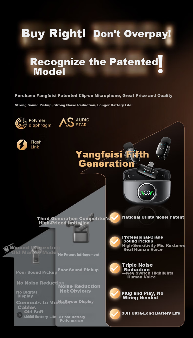 YOUFES Wireless Lapel Microphone Noise-Cancelling Dual Receiver for Apple iPhone Live Streaming Outdoor Short Video Conference Recording 4
