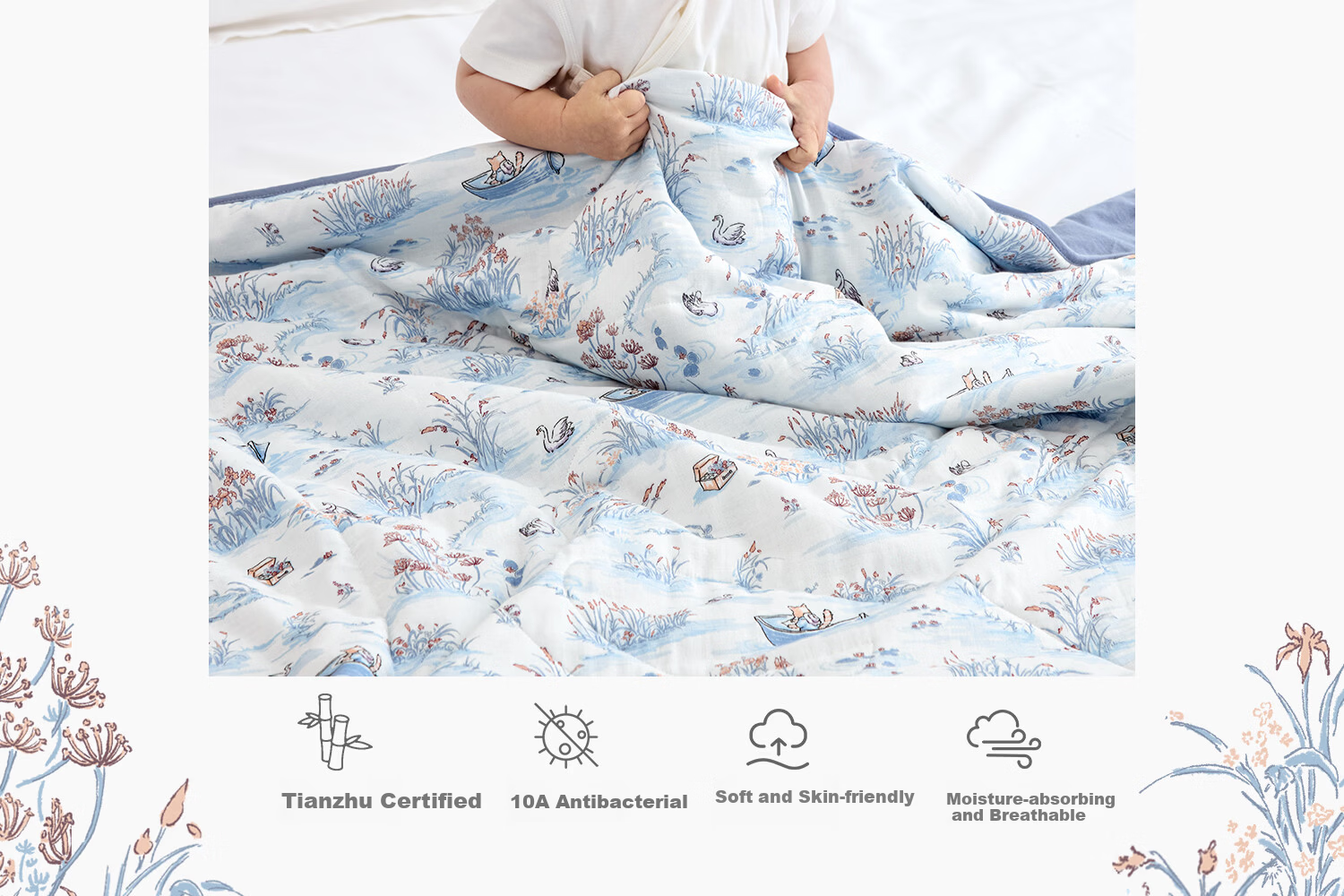 DOMIAMIA Baby Quilt Four Seasons Universal Baby Blanket Newborn Autumn Winter Warm Wool Sleep Quilt Gift Box 120*150 5