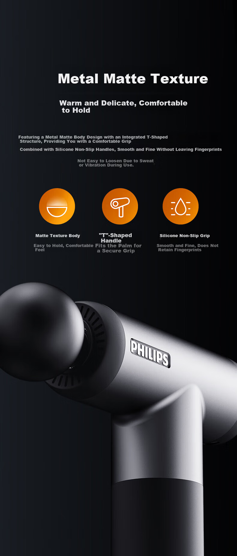 PHILIPS Fascia Gun Professional Sports Massager High-Frequency Vibration Full-Body Silent Muscle Relaxation Shoulder Neck Waist Leg Portable Mini Gift for Men and Women Birthday Mother's Day Small Ste 5