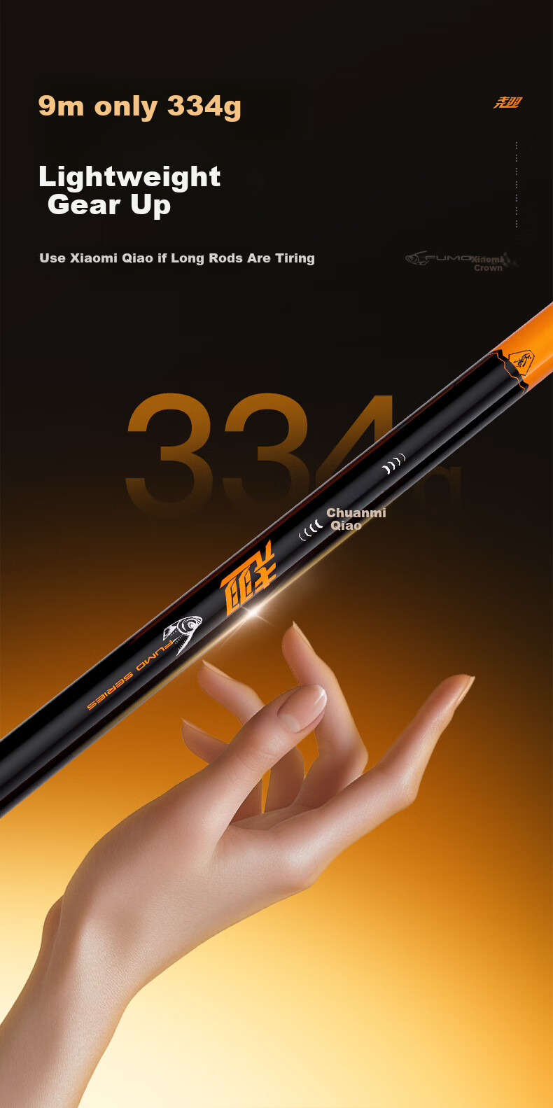JIADIAONI Qiaozui Fishing Rod Lightweight Large Fish Rod Wild Fishing Black Pit Hand Rod Pole Fishing Rod 7.2m 2