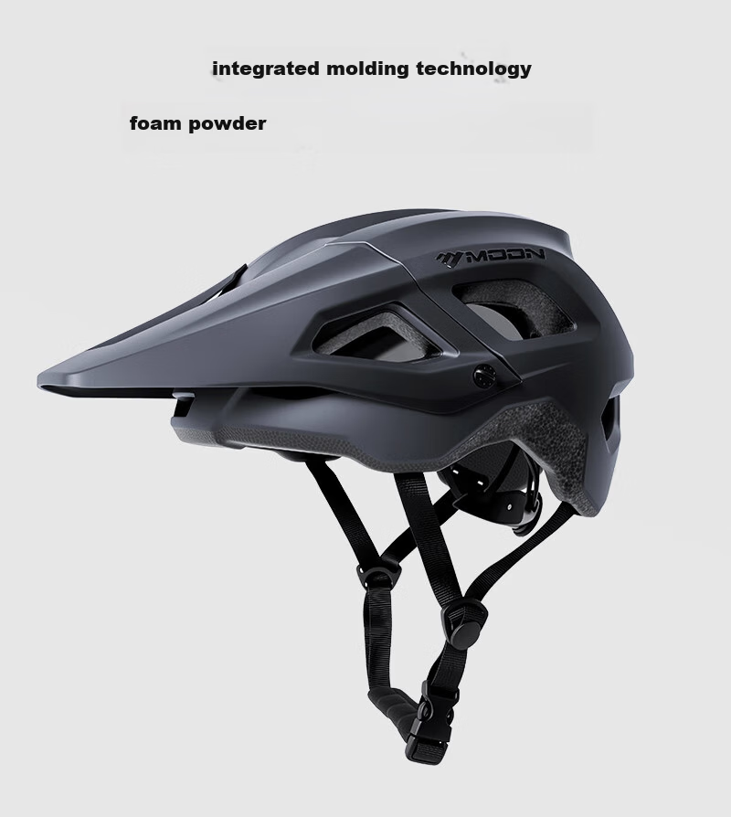 MOON Integrated Cycling Helmet Aerodynamic Safety Helmet Mountain Road Bike Enlarged Visor Flowing Gray 2