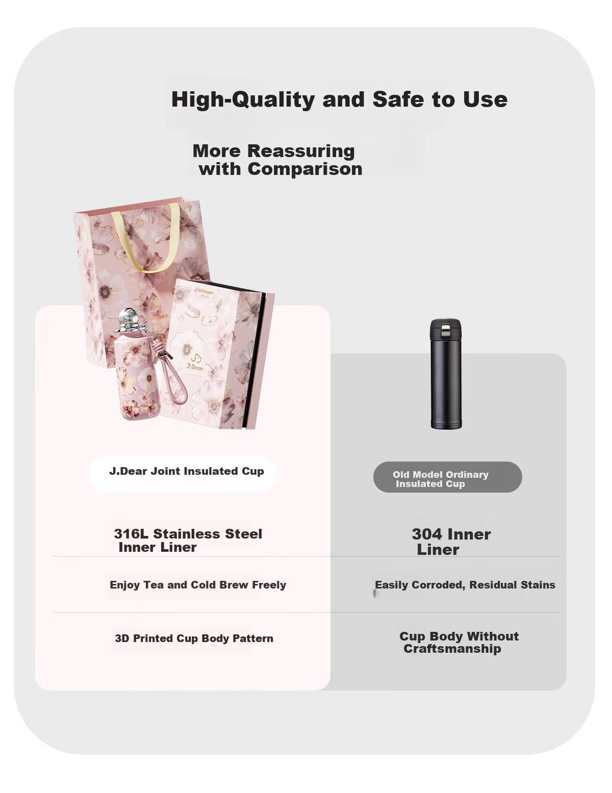 Shidajia × JDear JD.com Co-branded Taoyao Insulated Water Bottle for Women 520 Gift for Girlfriend Wife Birthday Present 2